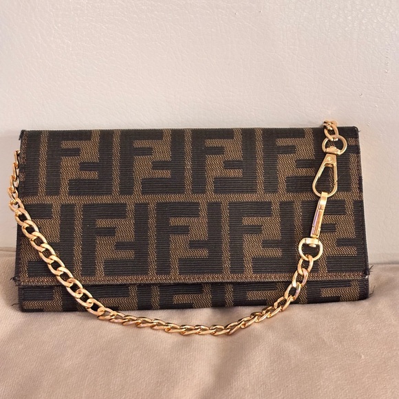 FENDI FF Zucca Black & Brown Monogram Continental Wallet - Picture 2 of 15